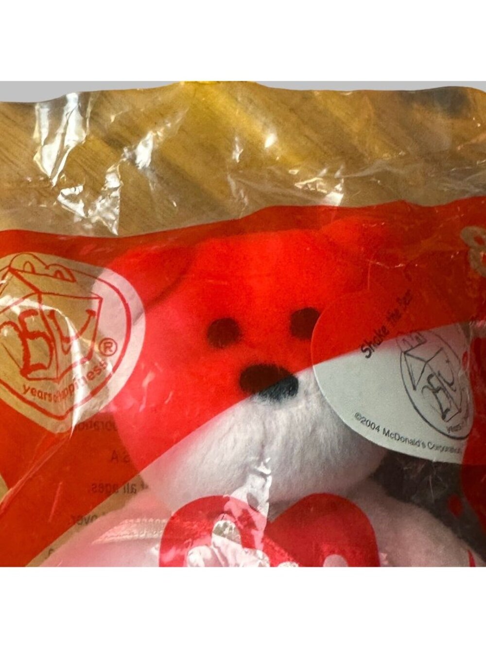 TY Teenie Beanie 2004 McDonald's Happy Meal Toy Shake The Bear #8 NIP